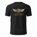 ASCEND Black T-Shirt - Back view with winged shield logo